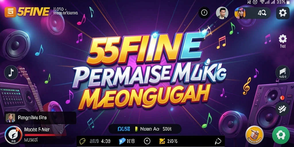 Gameplay 55FIVE yang seru dan interaktif dengan musik.