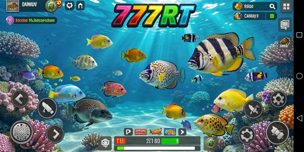 Tangkapan layar dari gameplay menegangkan Tembak Ikan 777RT.