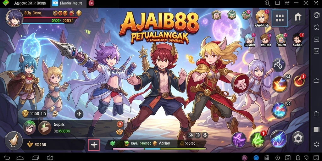 Tampilan menarik dari gameplay AJAIB88 yang penuh warna dan karakter anime.