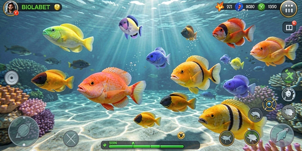 Screenshot utama gameplay Tembak Ikan yang seru dan interaktif.