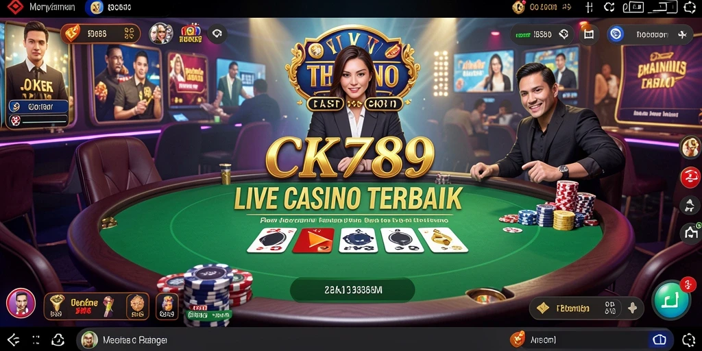 Screenshot gameplay CK789 menampilkan dealer profesional dan interaksi pemain.