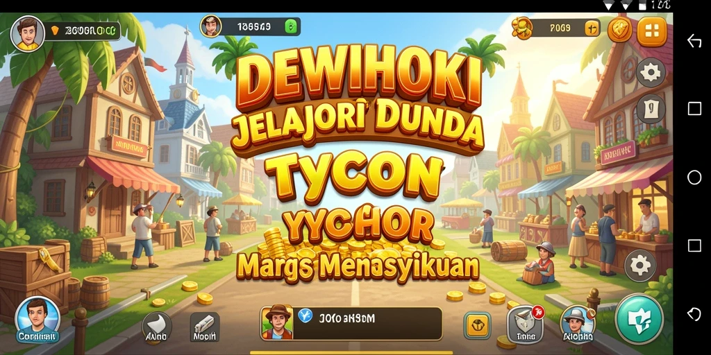 Screeshot utama DEWIHOKI menunjukkan berbagai strategi dalam gameplay Tycoon.