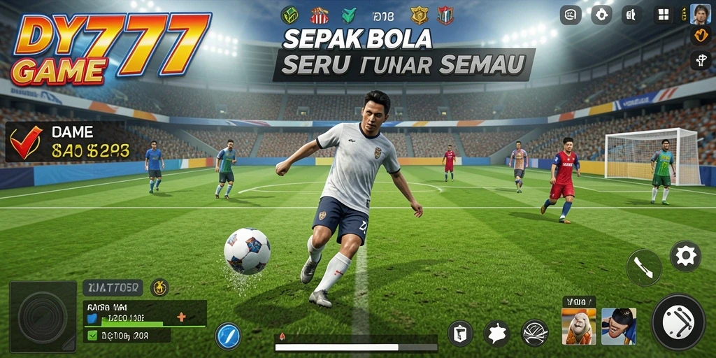 Tampilan dinamis dari gameplay sepak bola DY777 yang menegangkan.