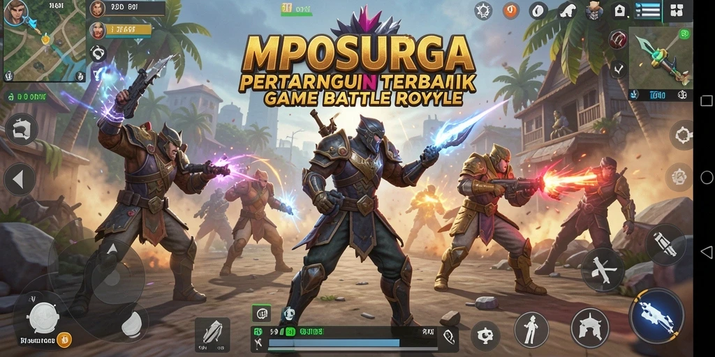 Screenshot MPOSURGA menunjukkan intensitas pertempuran Battle Royale yang mendebarkan.