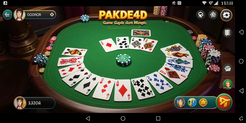Tampilan gameplay PAKDE4D dengan suasana Gaple yang seru.