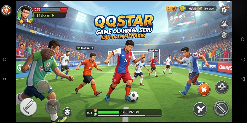 Gameplay menegangkan dalam pertandingan olahraga yang seru.