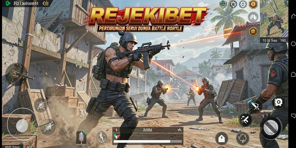 Screenshot permainan REJEKIBET menampilkan aksi Battle Royale yang mendebarkan.