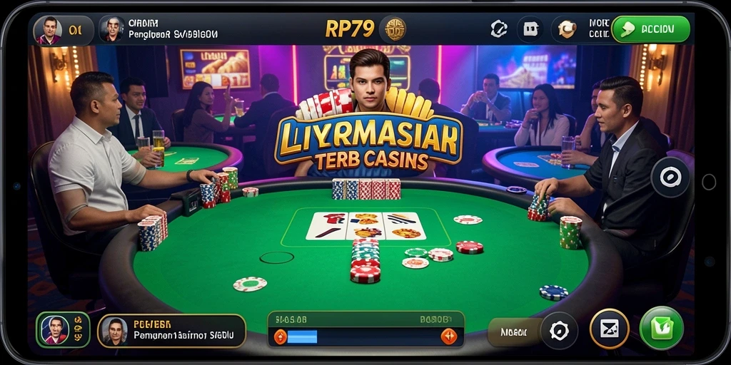 Tampilan utama gameplay Live Casino di RP79 yang mendebarkan.