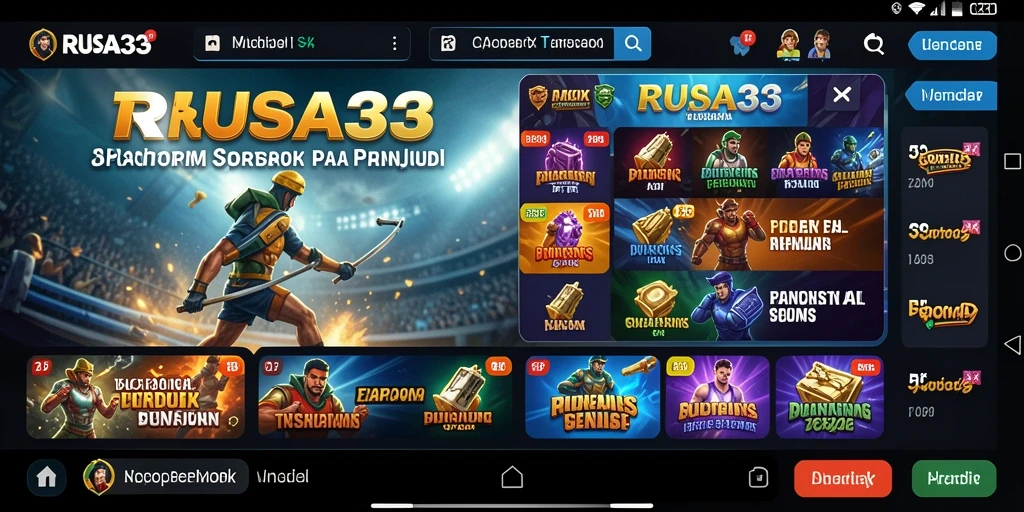 Tampilan antarmuka RUSA33 yang menarik dengan fitur taruhan olahraga.