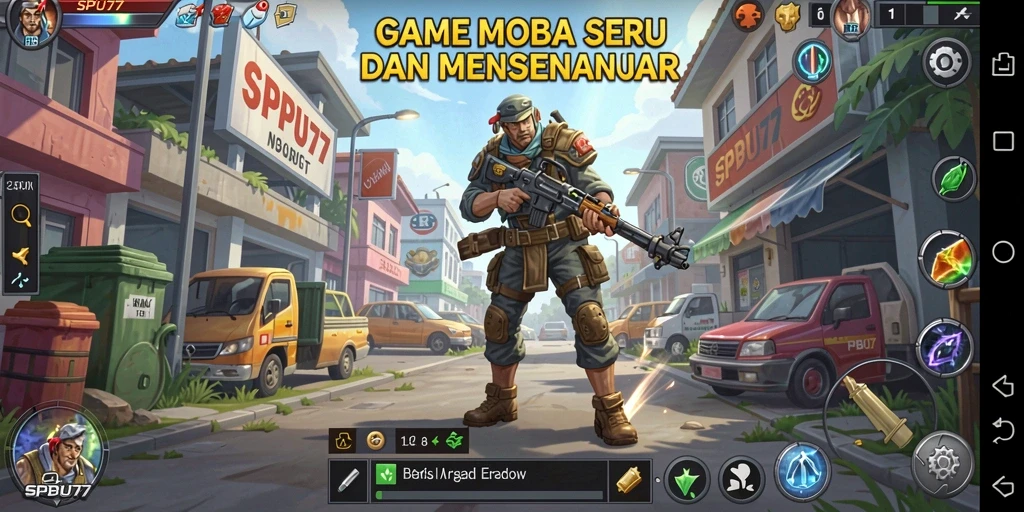 Tampilan gameplay seru dari SPBU77 dengan karakter yang dinamis.