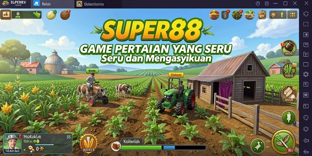 Tampilan gameplay menarik dari SUPER88 dengan ladang yang subur.